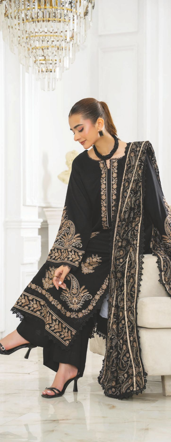 Embroidered Winter Collection with Luxury Embroidered Shawl
