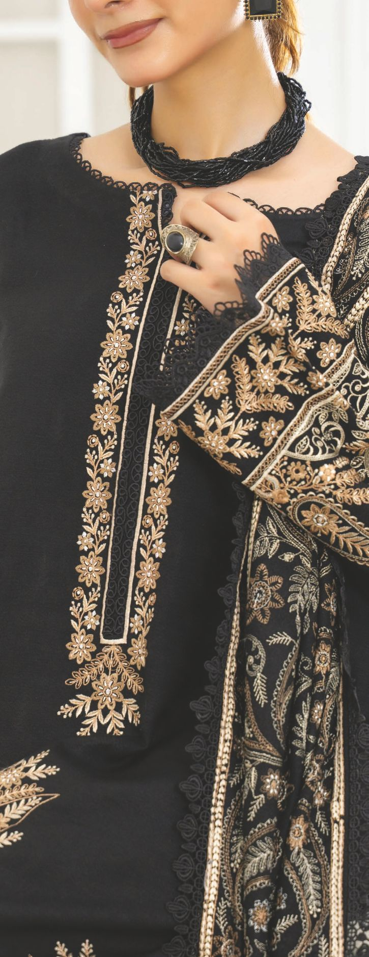 Embroidered Winter Collection with Luxury Embroidered Shawl