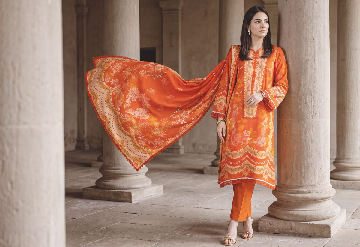 Luxury Women's Winter Collection with All-Over Printed Shawl