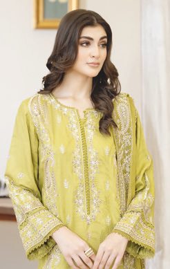 Embroidered Silk Viscose Pakistani Suit | Embroidered Bamber Chiffon Dupatta | Luxury Collection