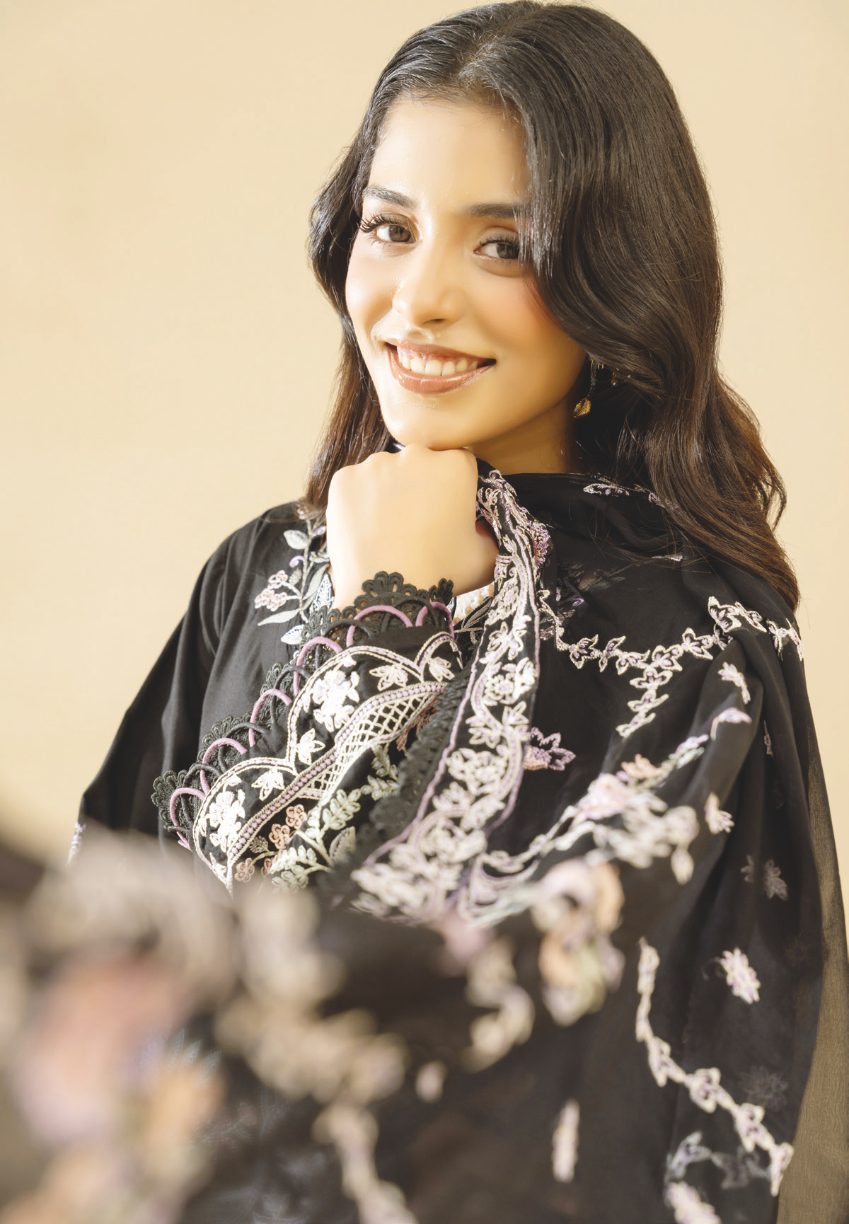 Premium Silk Viscose Embroidered Suit with Elegant Bamber Chiffon Dupatta