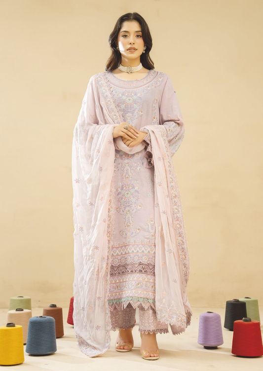 Designer Embroidered Karandi Suit for Women | Resham Embroidery & Bamber Chiffon Dupatta