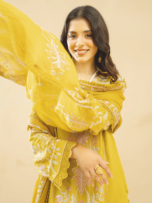 Embroidered Silk Viscose Collection | Bamber Chiffon Dupatta
