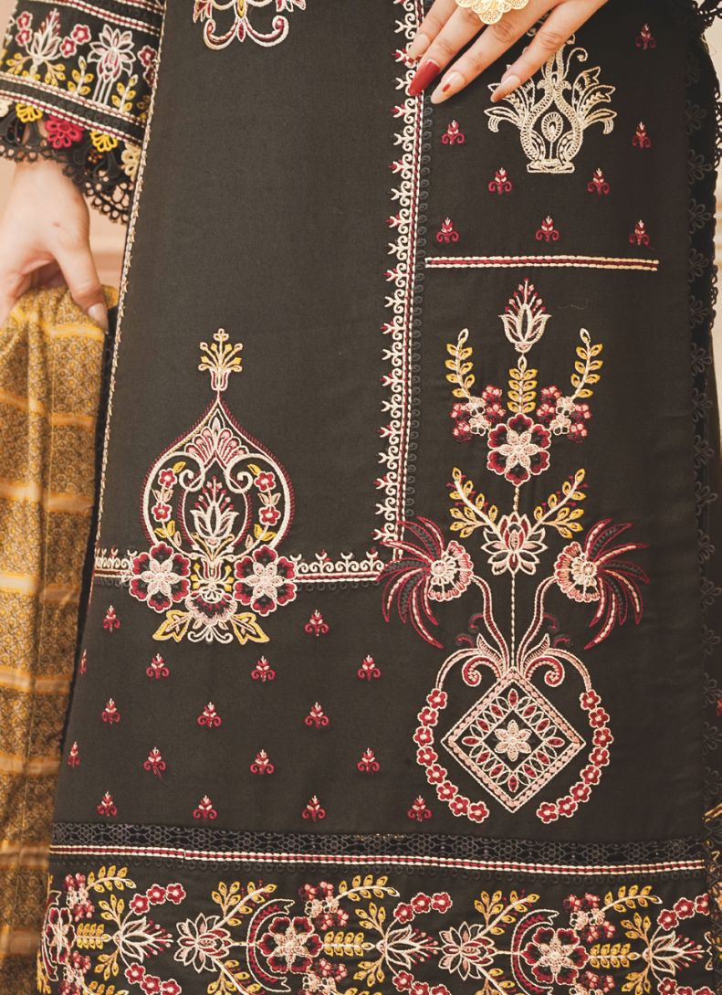 Premium Embroidered Winter Suit with Jacquard Luxury Shawl