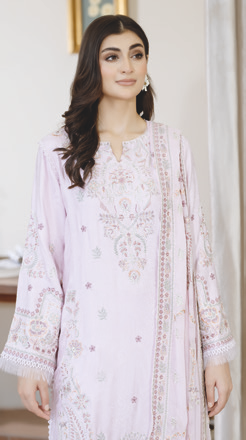 Premium Pakistani Embroidered Silk Viscose Suit | Bamber Chiffon Embroidered Dupatta | Winter Collection
