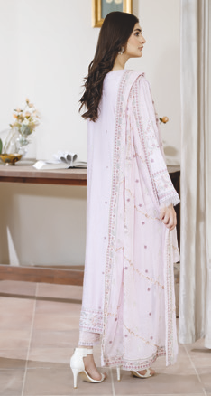 Premium Pakistani Embroidered Silk Viscose Suit | Bamber Chiffon Embroidered Dupatta | Winter Collection
