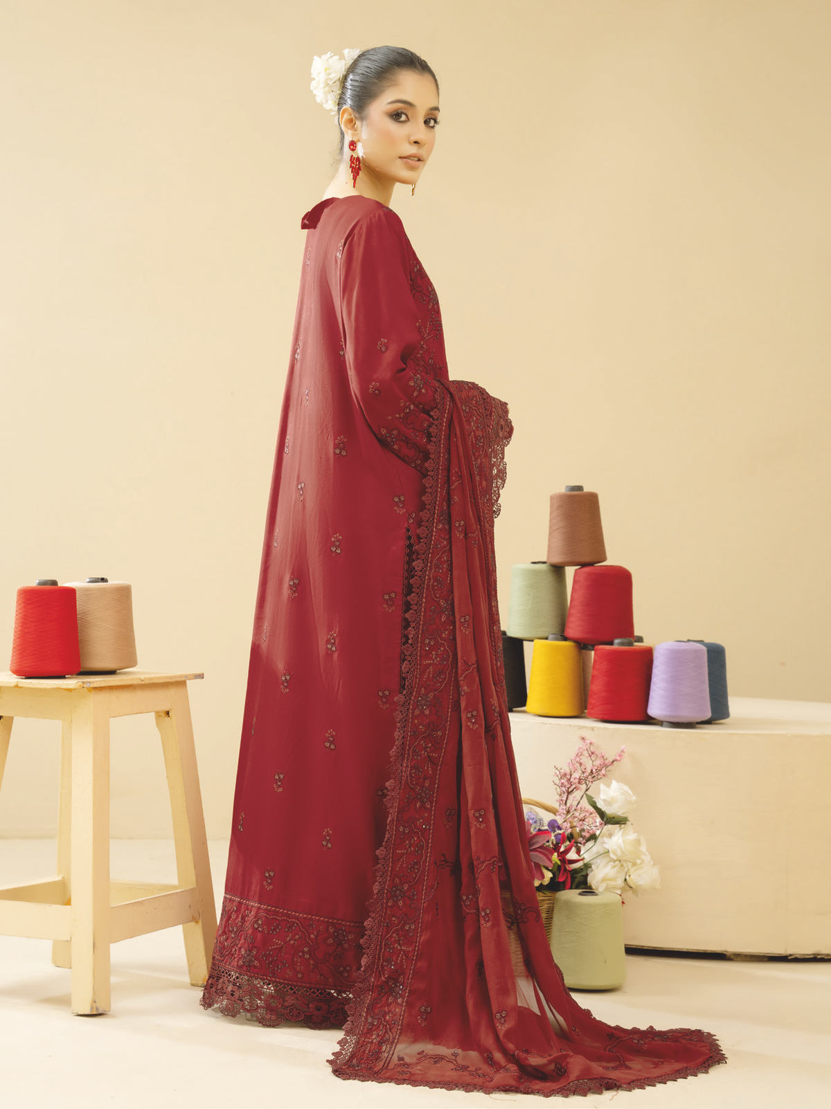 Embroidered Silk Viscose 3 Piece Pakistani Suit