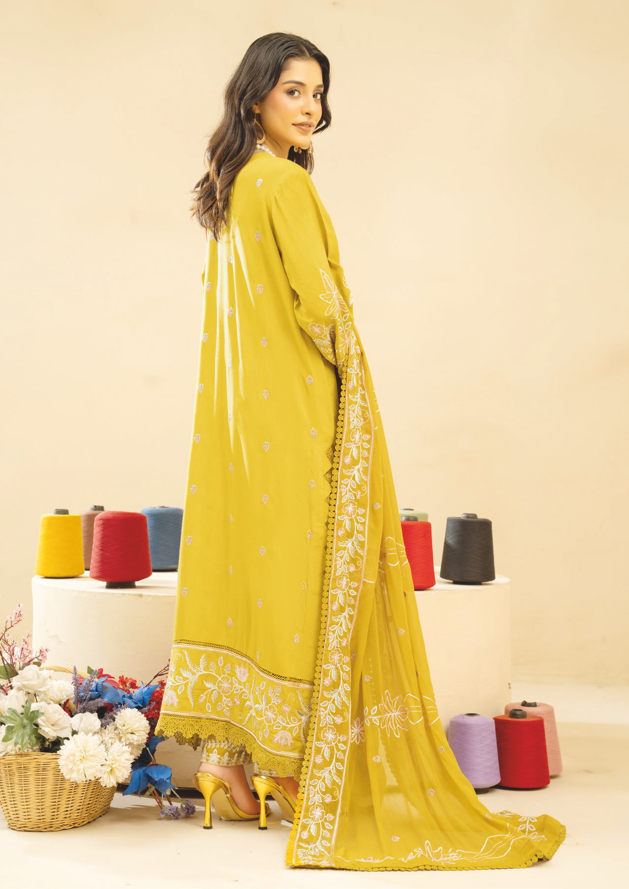 Embroidered Silk Viscose Collection | Bamber Chiffon Dupatta