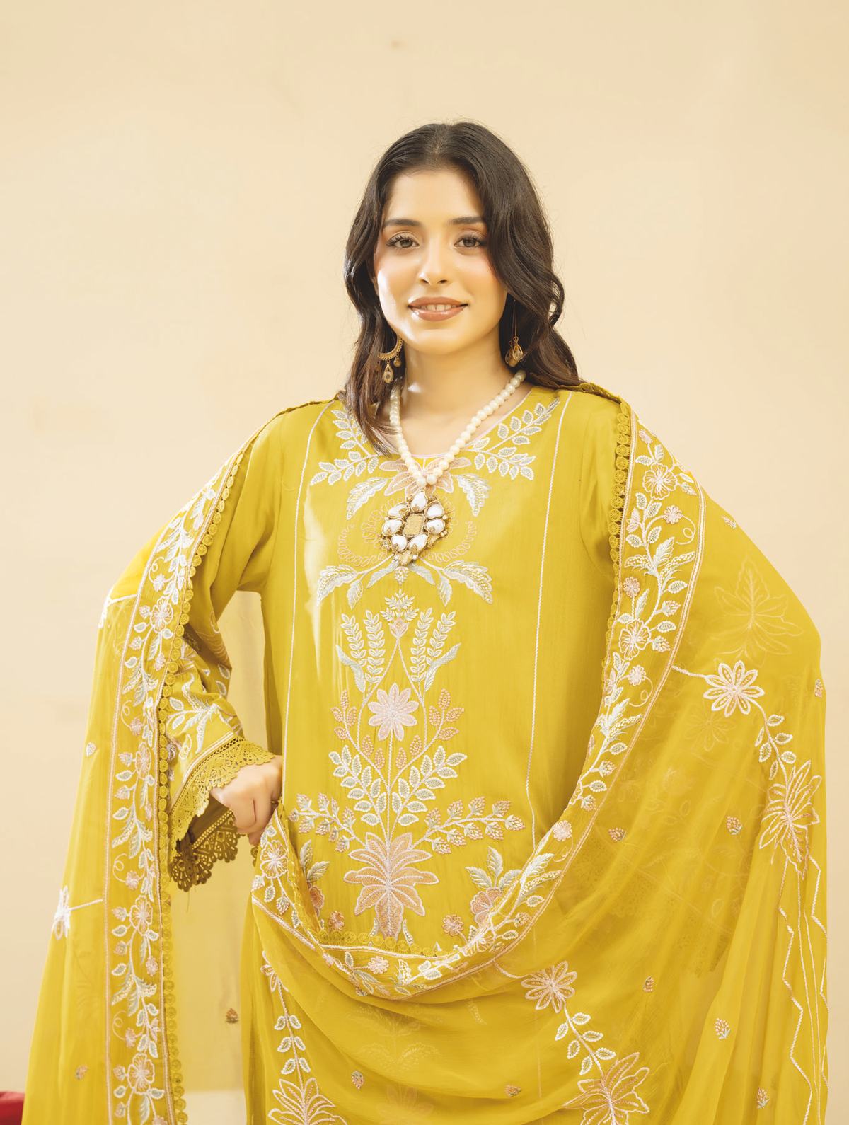 Embroidered Silk Viscose Collection | Bamber Chiffon Dupatta