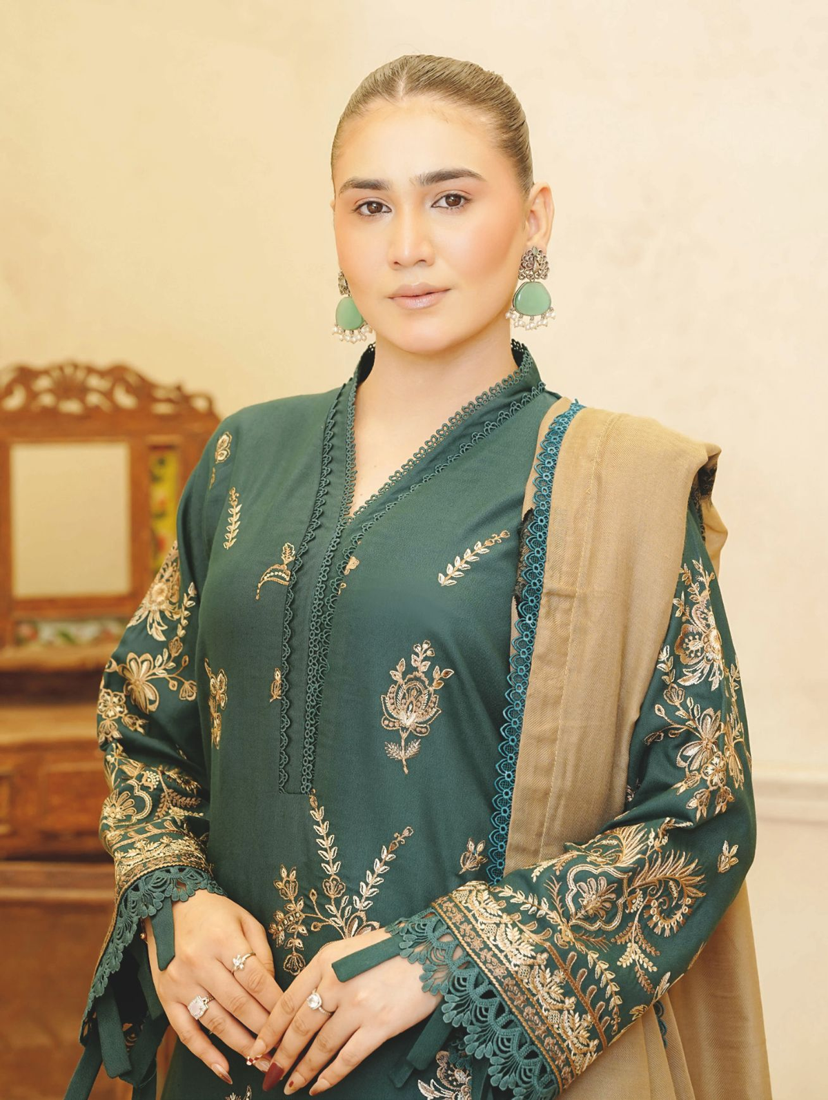 Premium Winter Embroidered Collection with Luxury Wool Shawl