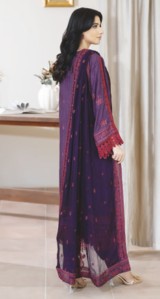 Premium Embroidered Silk Viscose Dress for Women | Bamber Chiffon Dupatta | Festive Winter Wear
